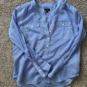 Women’s medium J Crew blue and white pinstripe blouse